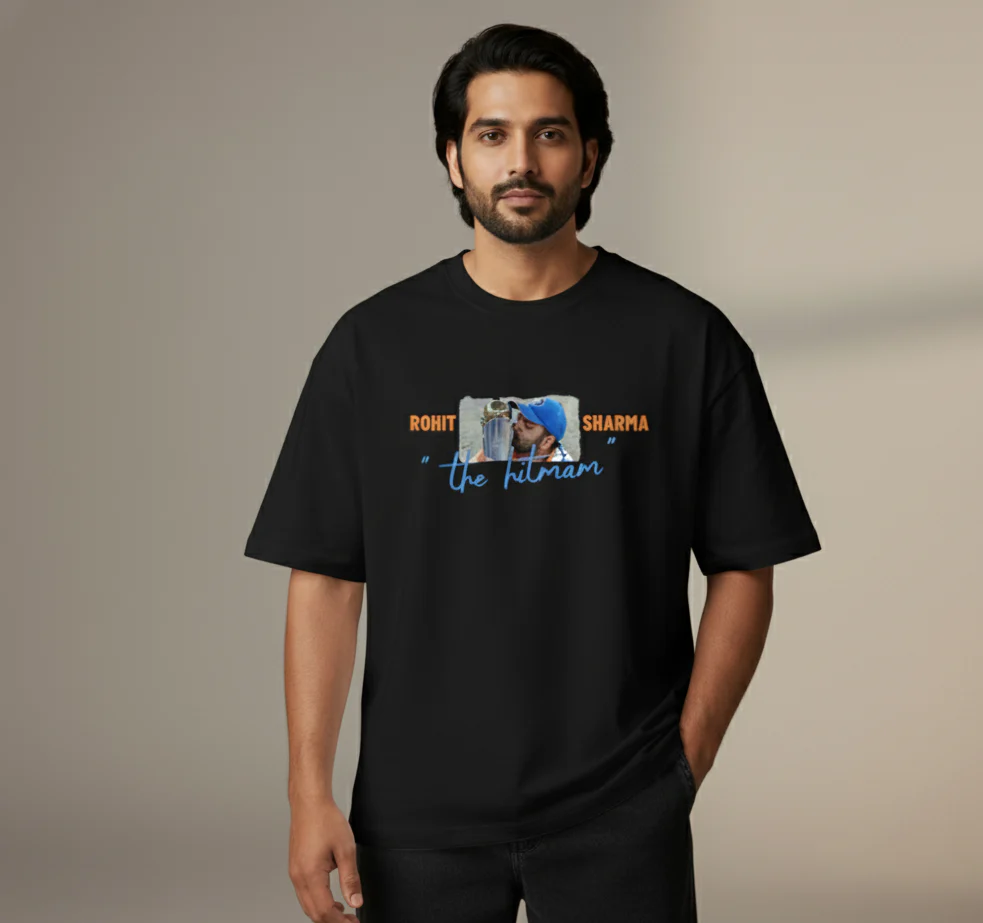 Black Rohit ‘The Hitman’ Sharma – Legacy Continues Oversized T-Shirt