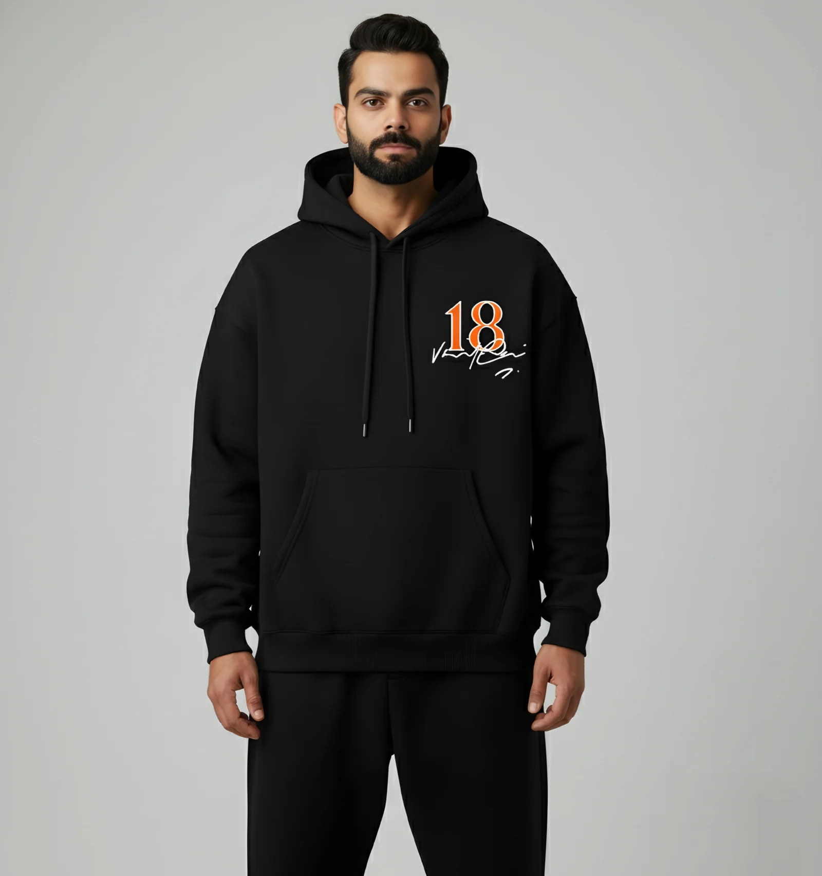 Virat 18 Signature Oversized Hoodie — Premium Heavyweight Hoodie