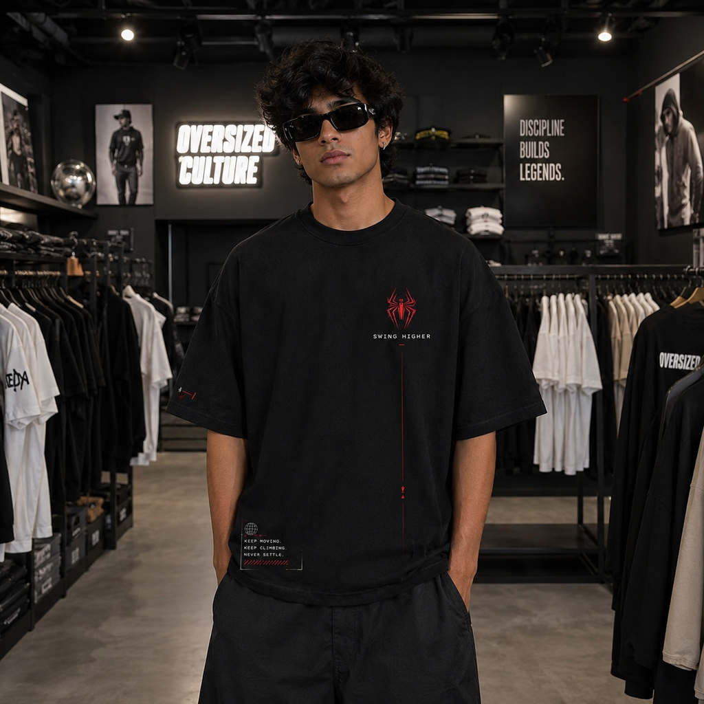 Swing Higher Oversized Tee – Black Edition
