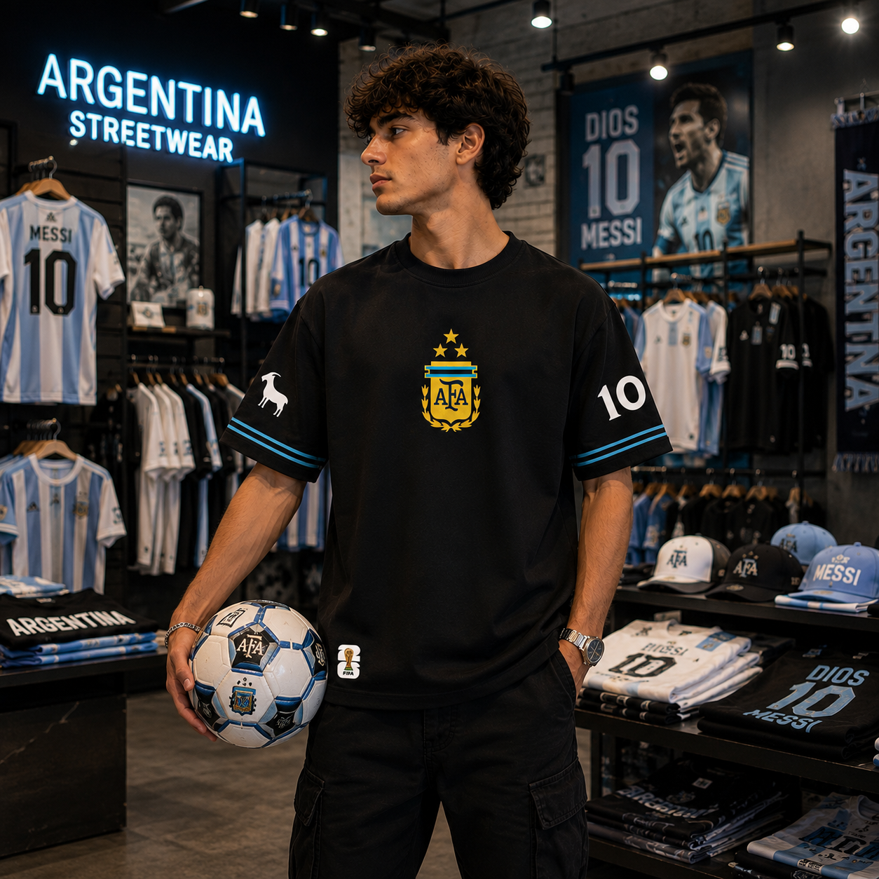 ARGENTINA NO.10 MESSI OVERSIZED TEE