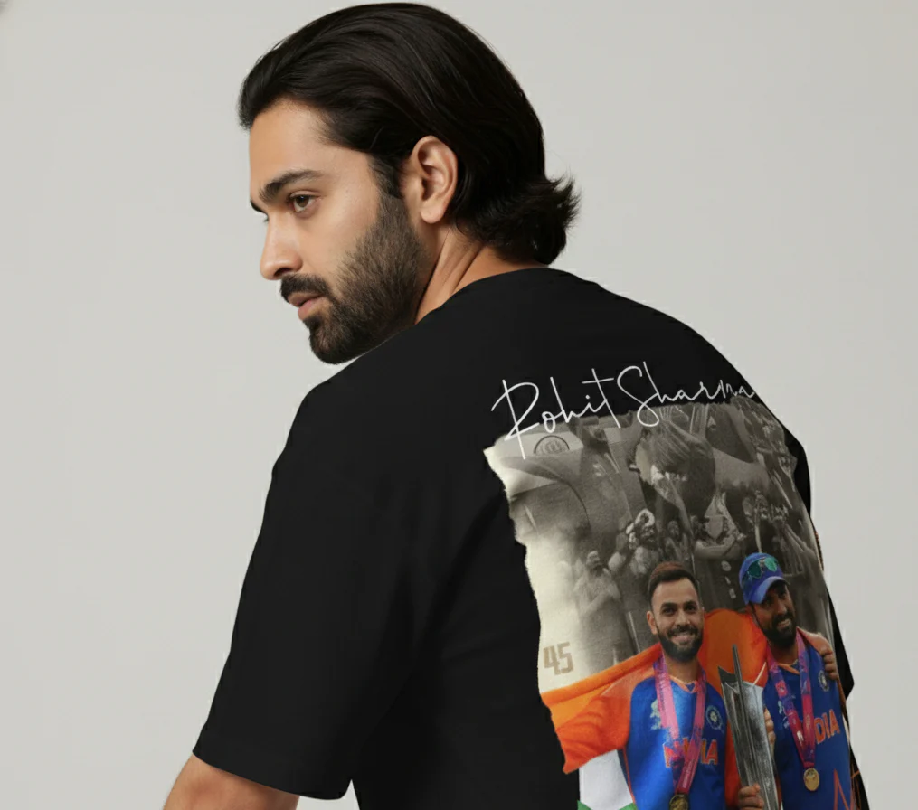 Black Rohit ‘The Hitman’ Sharma – Legacy Continues Oversized T-Shirt