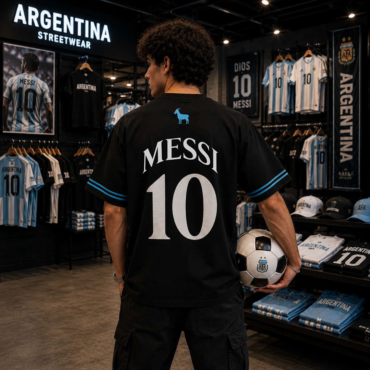 ARGENTINA NO.10 MESSI OVERSIZED TEE
