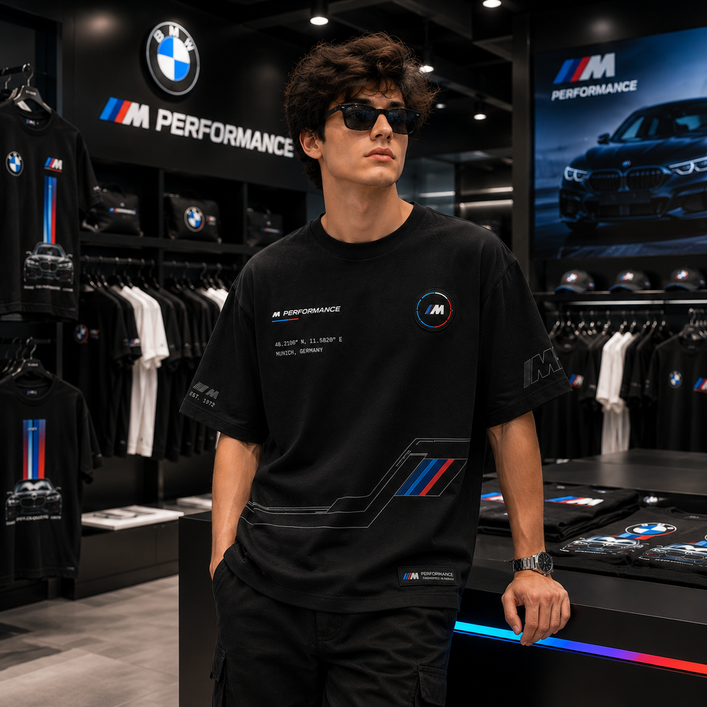 BMW M Performance Blueprint Oversized Black T-Shirt
