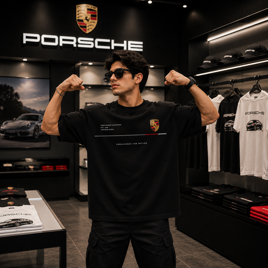 Porsche Motorsport Oversized Black T-Shirt
